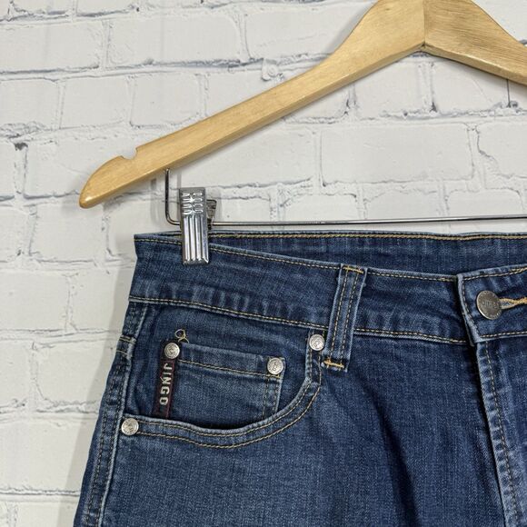 Jingo Jeans 32x31 Mens Blue Denim Straight Leg Relaxed Fit Dark Wash Casual - Picture 4 of 12